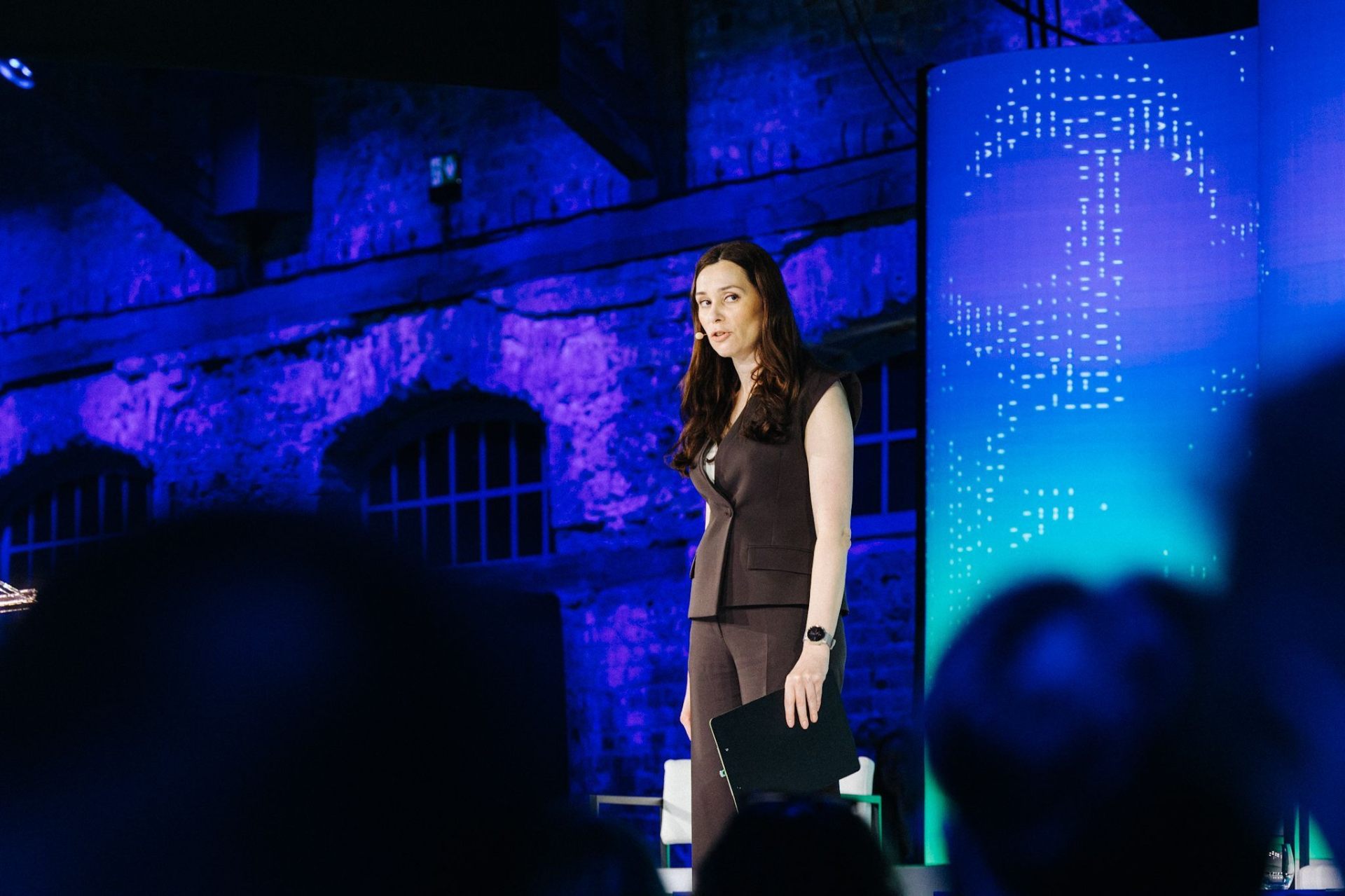 Maryna Vorotyntseva on stage at the 2026 Riga StratCom Dialogue